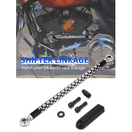 AILMOTO Adjustable Shift Linkage, Black Shifter Linkage Compatible for Harley Davidson 1986-2024 Road King Softail Street Glide Electra Glide Road Glide Ultra Class Tri Glide