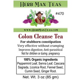 HERB MAN TEAS COLON  CLEANSE TEA - Effective laxative & detox tea without cramping or bloating