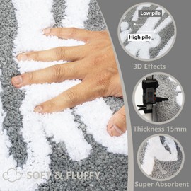 KOEXM Get Naked Bath Mat Small Bathroom Rug, 16" x 24" Funny Bathroom Decor, Non-Slip Absorbent Cute Bath Mat, Machine Washable Shower Rug, Grey