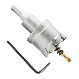 Qjaiune Metal Hole Saw 1-1/2 Inch / 38mm Hole Saw Drill Bit, Tungsten Carbide Tipped Hole Cutter with Titanium Plated Pilot Drill Bit, TCT Hole Saw for Stainless Steel Sheet Metal Brass Aluminum