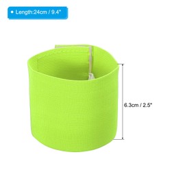 PATIKIL 9.4 x 2.5 Football Captain's Armband Nylon Unisex Elastic Armband Adjustable for Teenagers and Adults, Bright Green