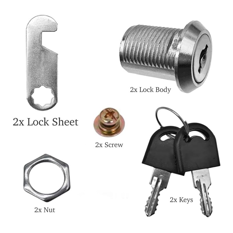 KOKOBASE 2-Pack Zinc Alloy Cam Lock Set - Secure Drawer