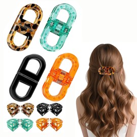 4 PCS Magnetic Hair Clips for Women, Strong Hold No-Slip No Crease, Seamless 2-in-1 Design for Easy Everyday Hairstyles, Gentle on All Hair Types, Magnetic Cute Claw Clips for Women Hair Styling