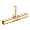 sourcing map Tee Brass Barb Fitting Reducer 3 Way, Fit