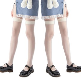 Senteria Knee High Socks, Lace, Long Stockings, Compression Socks, Black, White, Solid, Breathable, Beautiful Legs and Lengthening Effect, Over the Knee Socks, School Socks, Thermal, Cold Protection,