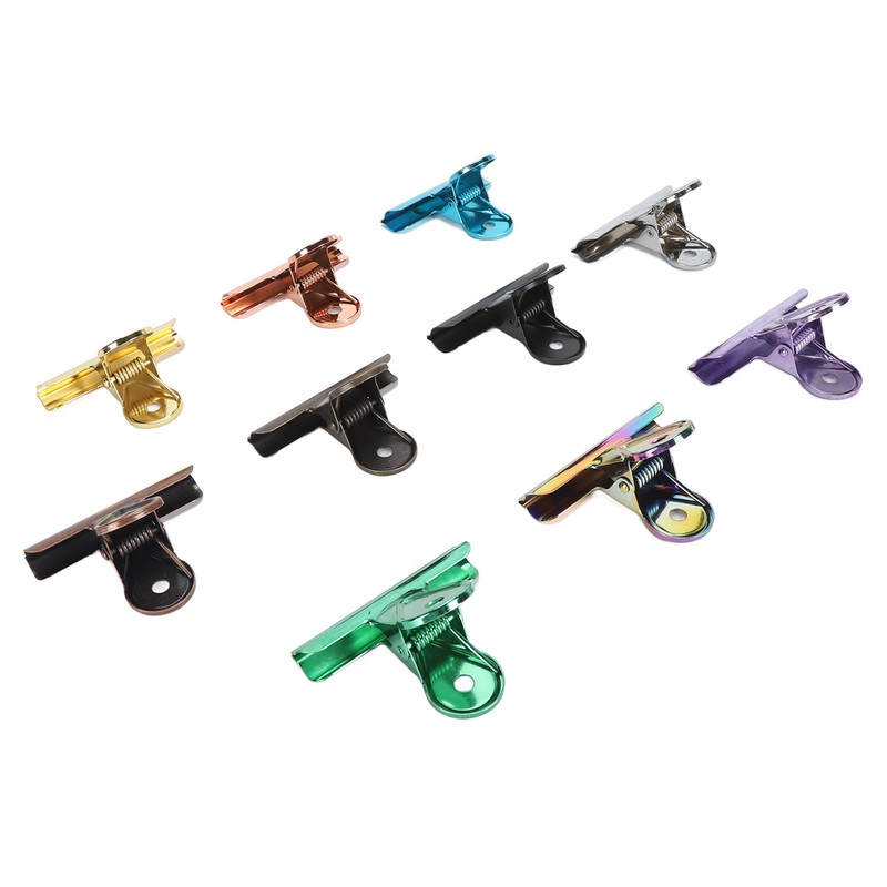 10PCS Colorful Metal Hinge Clips Multifunctional File Money Clamps for
