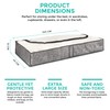 LIVIVO 2pack Grey Linen Printed Zipped Underbed Storage Bag Organiser