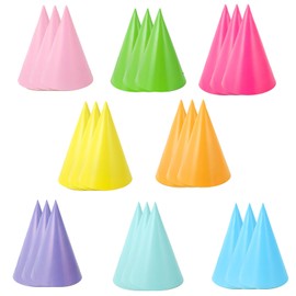 FNSIGHD 24 Pcs Party Hats,Colorful Paper Cone Hats for Kids and Adults,Eco-friendly Vibrant Birthday Hat Set,Perfect for Music Festival,Theme Parties Festivals Photo Decorations and Easy to Use