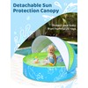 Hikiddy Foldable Kiddie Pool with Canopy: 47in Baby Pool and