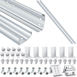 Tandefio 45 Pcs Garage Door Replacement Parts Garage Door Vertical Track Replacement Rail Doorpost Brackets and Screw and Nut Fittings/ Rollers /Hinges/Top Brackets for 7 ft Tall Garage Door Parts