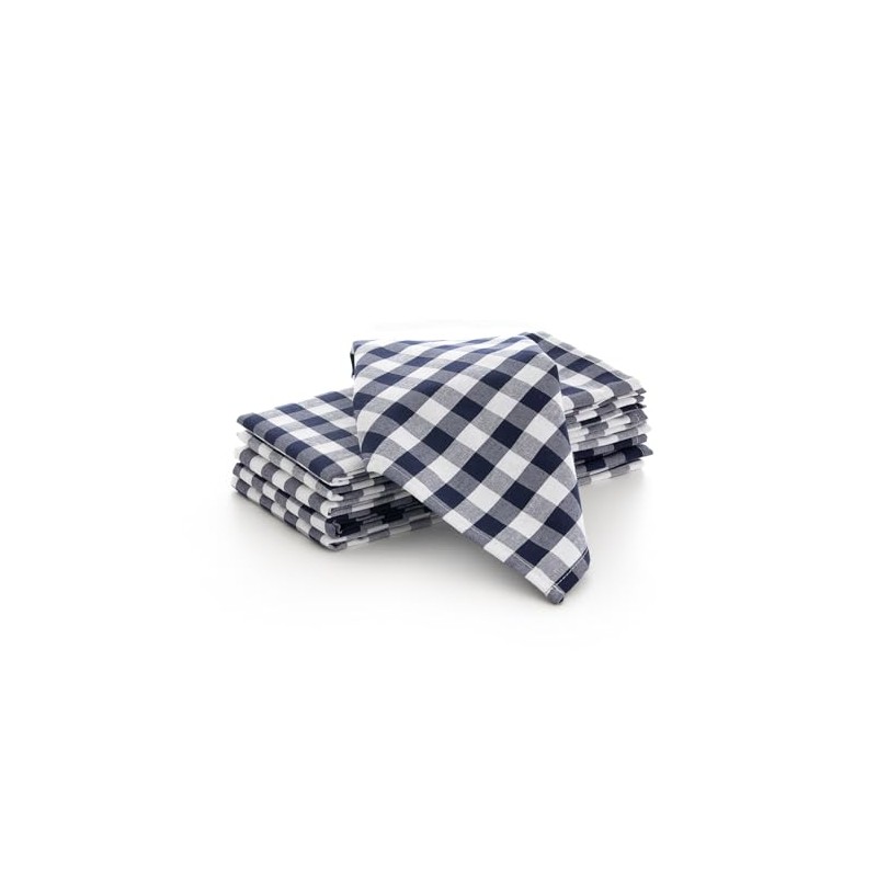 GAMUSI Vichy Check Fabric Napkins – Pack of 6 Units