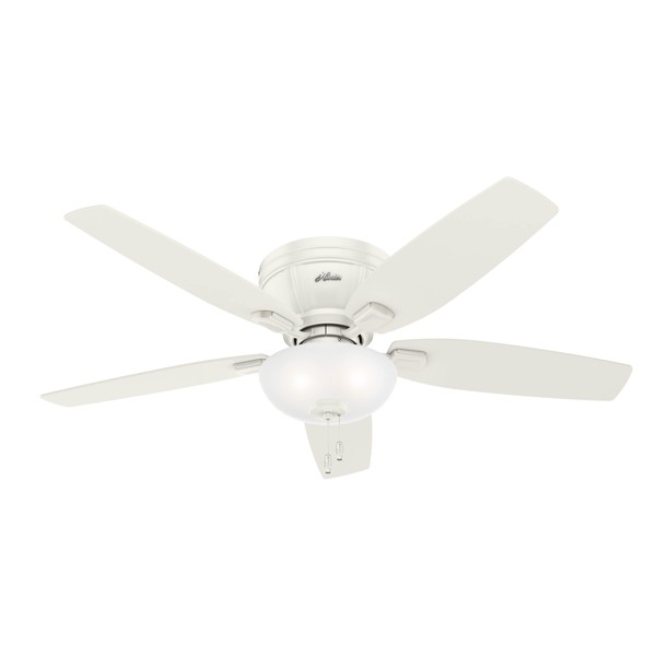 Hunter Fan Company 53378 52" Kenbridge Ceiling Fan with Light, Large, Fresh White Finish