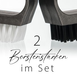 Hausfelder Hand Brush with Handle - Hard Nail Brush - Fingernail Brush Hand Wash Brush Set of 4 (Black and White (Hard and Soft Bristles), Set of 4)