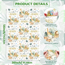 Uosrua Extra Large Animal Gift Bags Baby Shower 56"x 36"Jumbo Plastic Gift Bags Safari Jungle Animals Design With Baby Girls Boys Newborn Gender Reveal Party