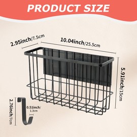 Magnetic Basket Organizers, Dryer Ball Holder Laundry Room Organization Whiteboard Metal Wire Basket with Hooks, Space-Saving Fridge Spice Rack for Sponge Recipe Wrap