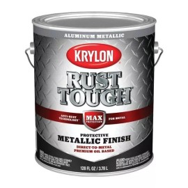 Krylon (2)-Krylon Rust Tough Oil-Based Gloss Rust Control Enamel, Aluminum, 1 Gal.