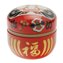 1 Pc Japanese Red Daruma Wishes 100g Tea Canister #499-555 by 123kotobukijapanstore