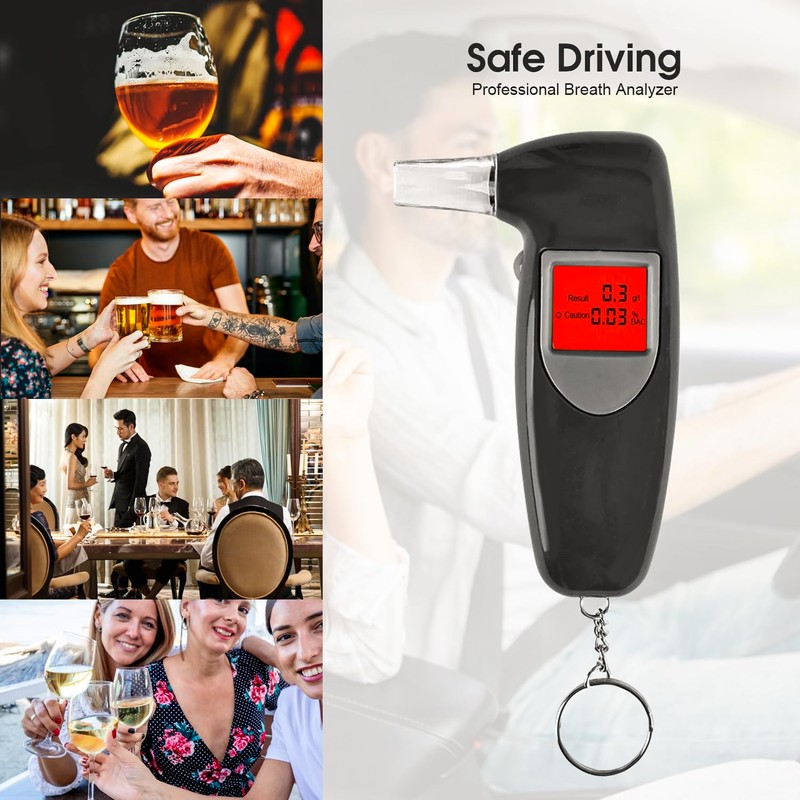 Fandcy Alcohol Breathalyzer, Portable Breath Tester with Accurate Digital LCD