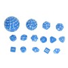 15pcs Complete Polyhedral Dice Set Acrylic D3 to D100 Spherical