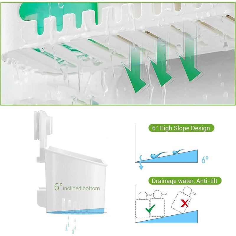 LUXEAR Suction Cup Shower Caddy - No Drilling Removable Shelf
