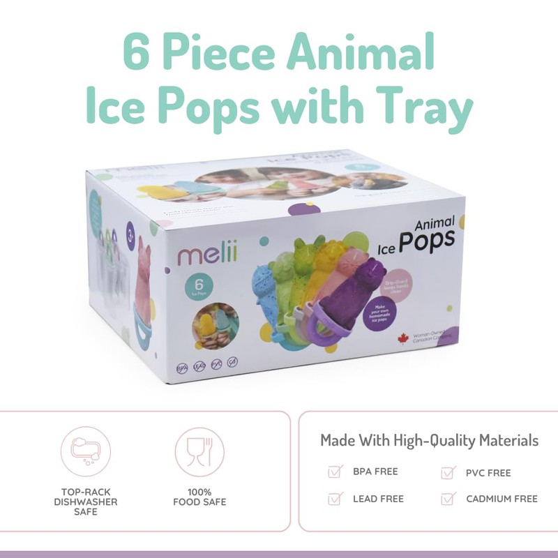 melii 6 Piece Animal Ice Pops with Tray