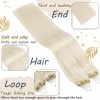 Ugeat Extensiones Cabello Natural 1gr 14in Rubio Blanco
