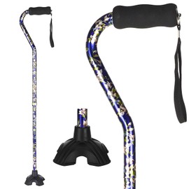 YOKABOZE Adjustable Walking Cane, Foldable, Collapsible, with Travel Bag for Seniors & Adults (Blue Orchid)