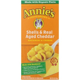 Annie's Homegrown Shells & Real Aged Wisconsin Cheddar, 6-ounces (Pack of12)