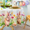 LOSIVISHE Easter Bunny Tablecloth Waterproof, Spring Floral Print Rectangular Table