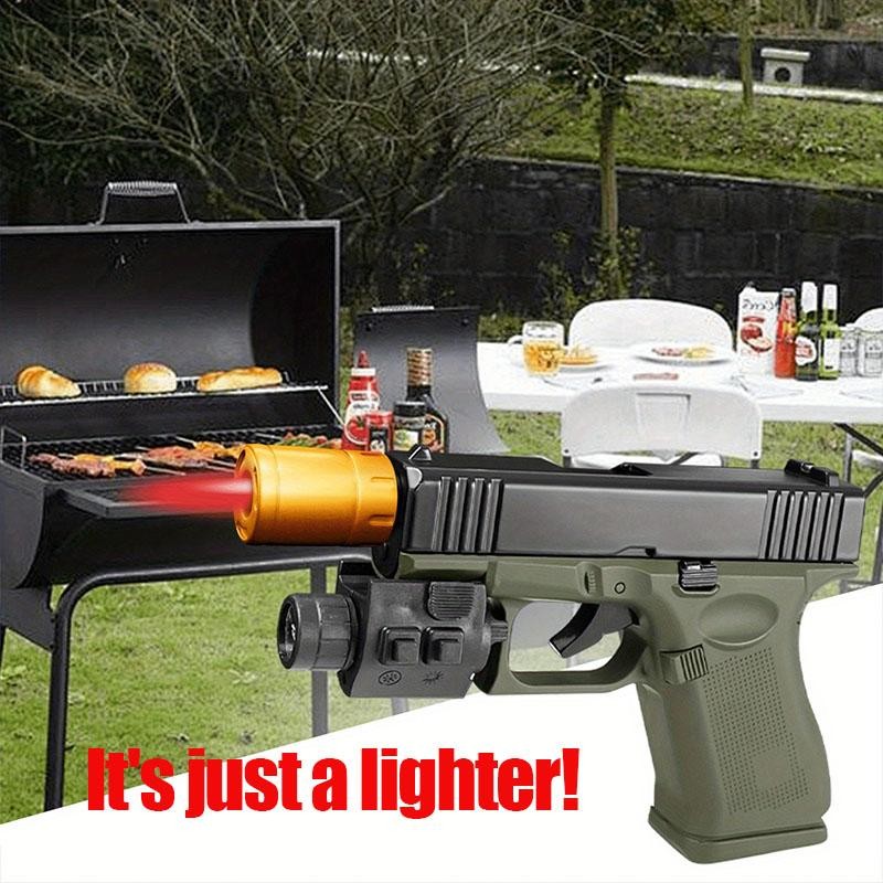 (1No Fuel Included) Windproof Butane Lighter Refillable Torch Ligher For