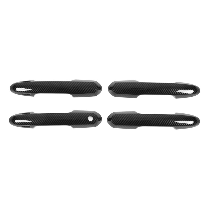 4pcs Gloss Black Carbon Fiber Style Exterior Door Handle Cover