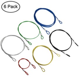 YuCool - Paquete de 6 Correas de Acero Inoxidable de Seguridad, Cordones Recubiertos de Colores, compatibles con Todas Las Series GoPro Hero y Otros Dispositivos de cámara, Rojo, Verde, Plateado,