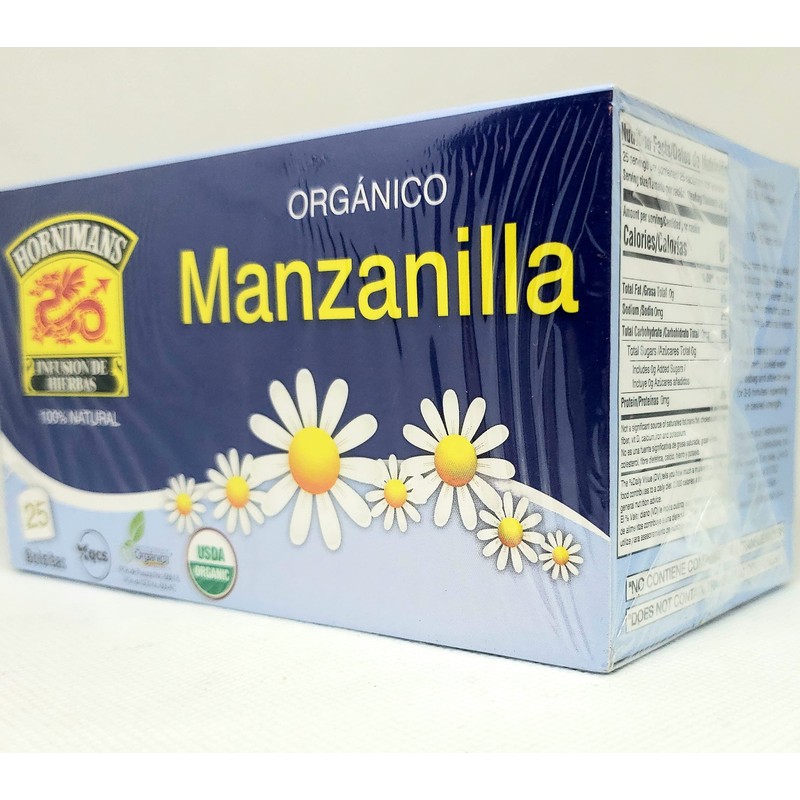 Hornimans Organic Chamomile Manzanilla Herbal Tea Bags 25 Units Box