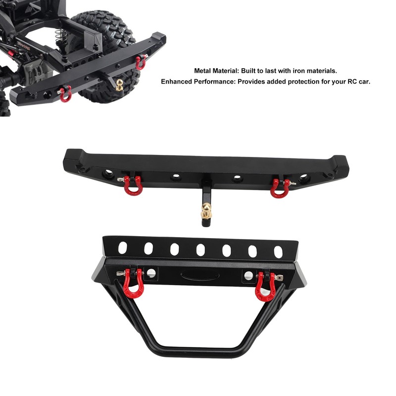 RC Crawler Bumper Black Front and Rear Bumper with Winch