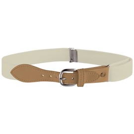 Buyless Fashion Kids and Toddler Adjustable Elastic Stretch Belt with Leather Closure - KBLT100-Off White