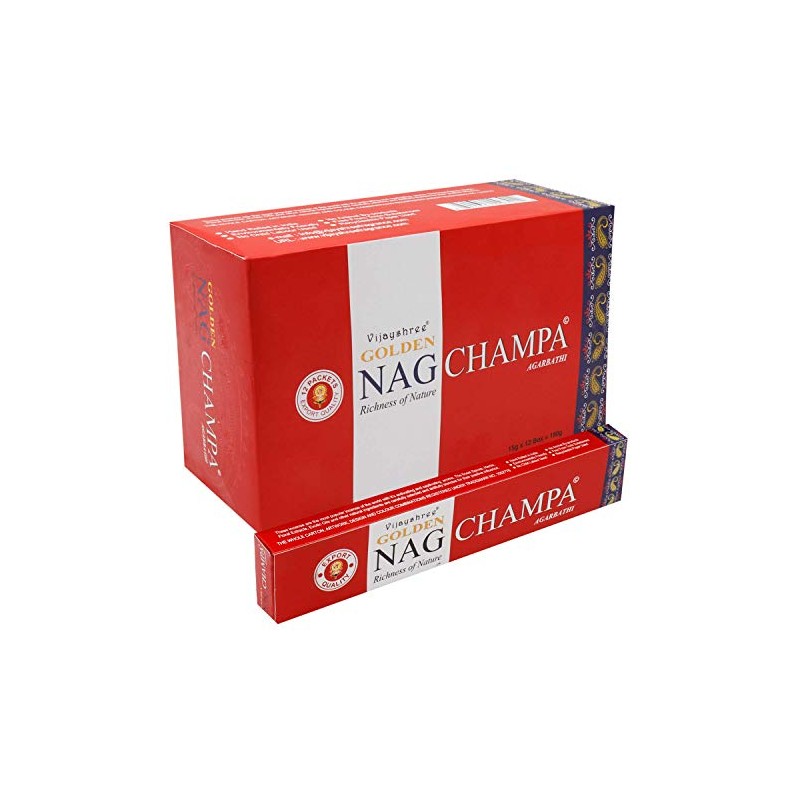 YesMandala 12 Boxes Golden Nag Champa Incense Sticks 180 Sticks
