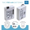 BM LPE8 2X Batteries & Charger For Canon EOS Rebel