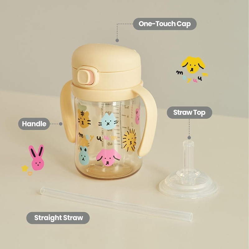 MOYUUM Korean Made PPSU Leak Proof Sippy Cup with Handle,