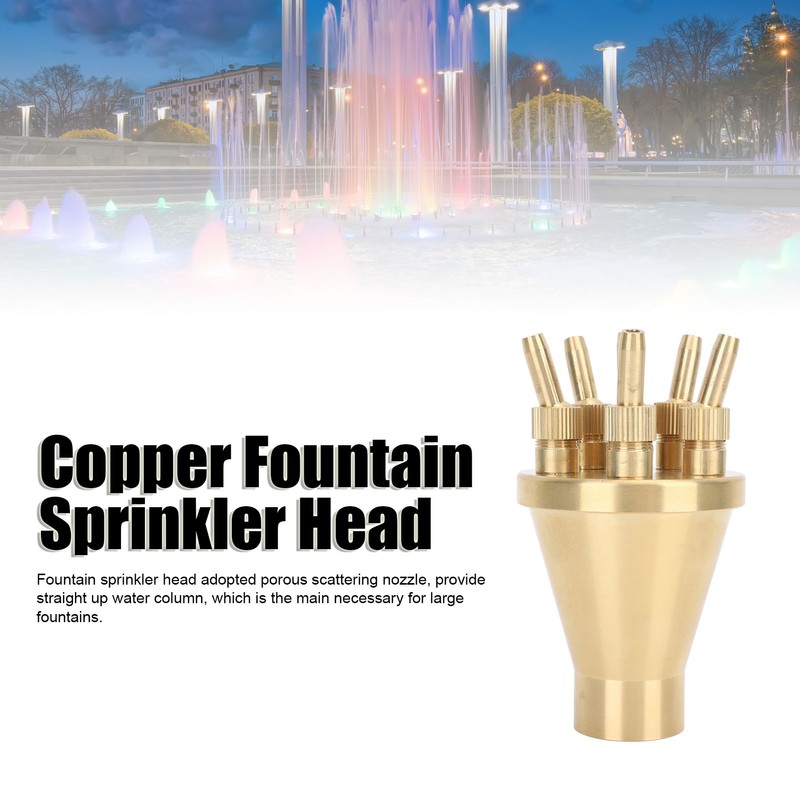 Copper Water Fountain Nozzle Direct Spraying Universal Adjust Pool Sprinkler