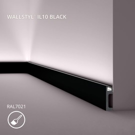IL10 BLACK WALLSTYL Light Strips - 80 x 23 x 2000 mm - NOËL & MARQUET - A NMC Brand - Extruded Polystyrene with High Density
