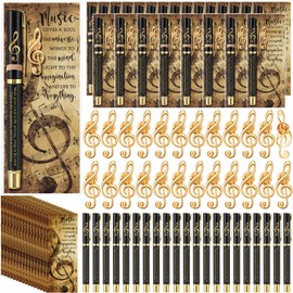 Sayglossy 24 Sets Music Themed Gifts Inspirational Music Pens Musical Pins Music Bookmarks Musician Choir Appreciation Gifts for Valentine's Day Music Classroom Awards Teacher Students Music Lover