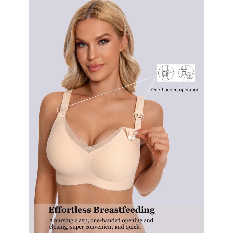 Gailife 3 Pack Nursing Bras for Breastfeeding Seamless V Neck