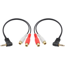Poyiccot 3.5mm to RCA Cable, 3.5mm to 2RCA Female Audio Cable, RCA to Aux Cable Hi-Fi Sound RCA Stereo Audio Cord Gold Plated RCA Y Splitter Cable for MP3 Tablet Computer Speaker 25cm/0.8ft