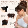 FeidyLong 2PCS Messy Bun Hair Piece - Large Elastic Wavy