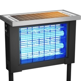 ZETAWALE Solar Bug Zapper Outdoor Mosquitos Zapper Solar Powered Bug Zapper Camping Fly Control for 2000 sq.ft Waterproof Fly Killer Solar Mosquito Zapper for Lawn and Back Yard (10FT Extension Cord)