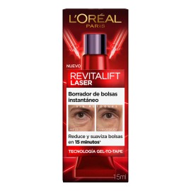 Oreal Paris Revitalift Laser Crema Ojos Borrador Bolsas Instantaneo Reduce Suaviza Minutos Reafirma Contorno 15ml
