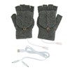 USB Warmer Heated Gloves Flip Half Fingerless Electronic Knitted Hand