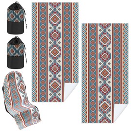 Hahafelt 2 Pack Car Seat Towel Covers with Storage Bag Seat Post Workout Sweat Washable Cover Non Slip for Car Towel for Dog Pet Workout Outdoor Sport Activities(Horizontal Stripe Pattern)