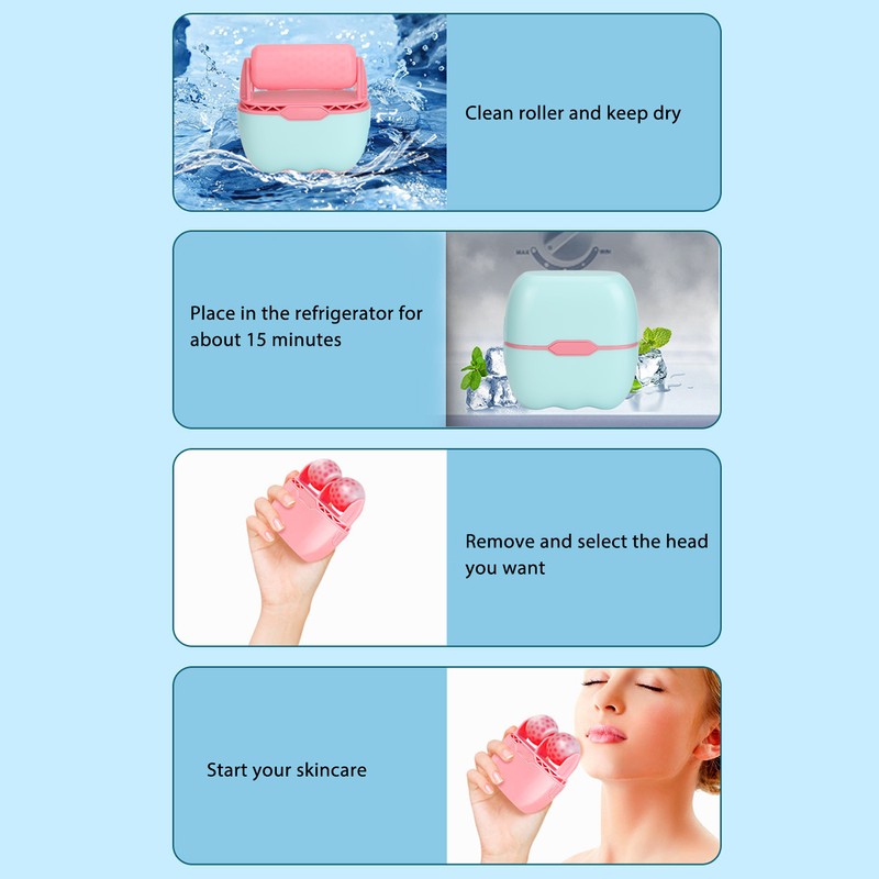 Ice Face Roller Cold Compress Double Heads Reduce Puffiness Fade