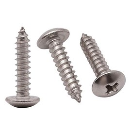 #4 x 1/2" Stainless Truss Head Sheet Metal Screws Wood Screws 100 of Pack, Stainless Steel 304 (18-8), Bright Finish, Full Thread, Self Tapping Phillips Drive Screws